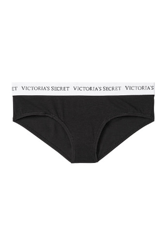 Трусики Victoria's Secret слип однотонные чёрные повседневные хлопок