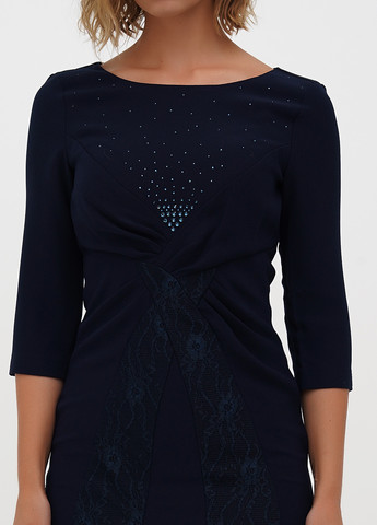 Темно-синя кежуал сукня силуетна Sassofono однотонна