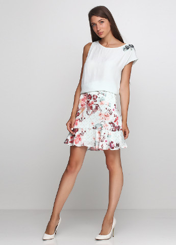 Фисташковая кэжуал цветочной расцветки юбка Orsay мини