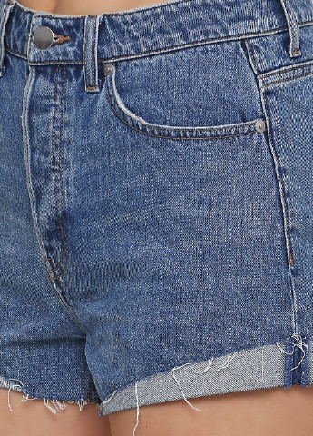 Шорты H&M однотонные светло-синие джинсовые