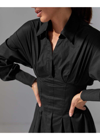 Черное кэжуал платье SL-Fashion