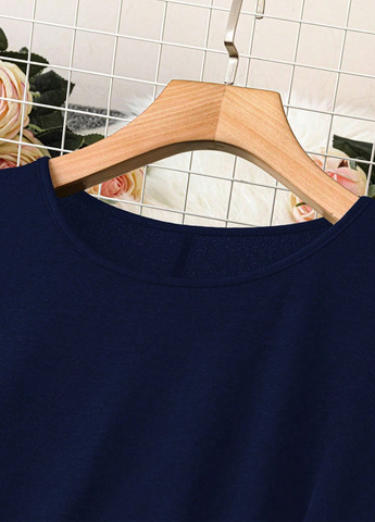 Темно-синя кежуал сукня плісована SHEIN колор блок