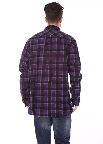 Фиолетовая кэжуал рубашка в клетку Quiksilver с длинным рукавом