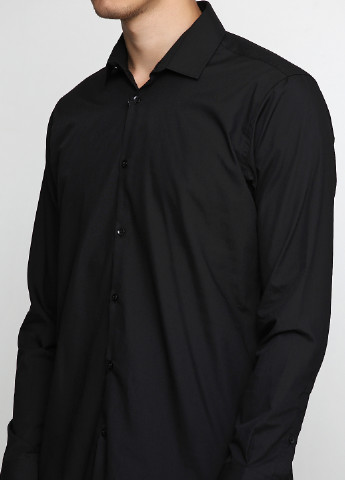 Черная классическая рубашка однотонная Cedarwood State с длинным рукавом