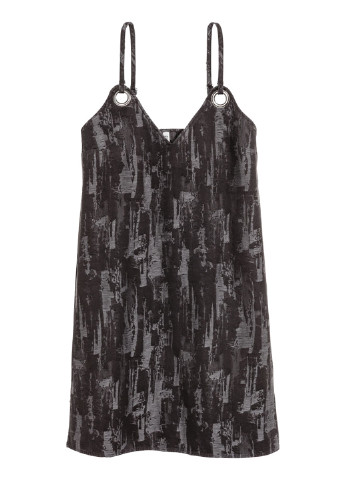 Темно-серое кэжуал платье платье-майка H&M с абстрактным узором