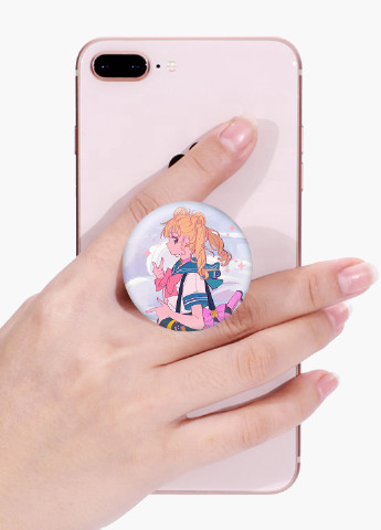 Попсокет (Popsockets) тримач для смартфону Сейлор Мун (Sailor Moon) (8754-2910) Чорний MobiPrint (229014746)