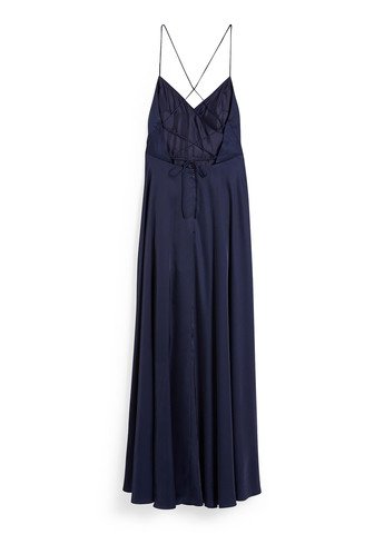 Темно-синее кэжуал платье с открытой спиной C&A однотонное