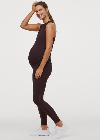 Майка для беременных H&M однотонная сливовая спортивная полиамид