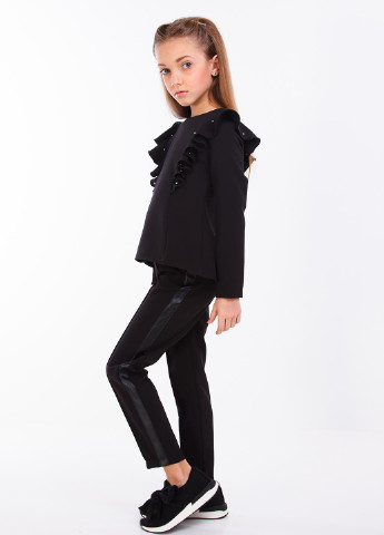 Черные кэжуал демисезонные со средней талией брюки Sofia Shelest