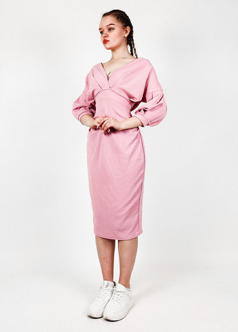 Розовое кэжуал платье футляр Boohoo однотонное