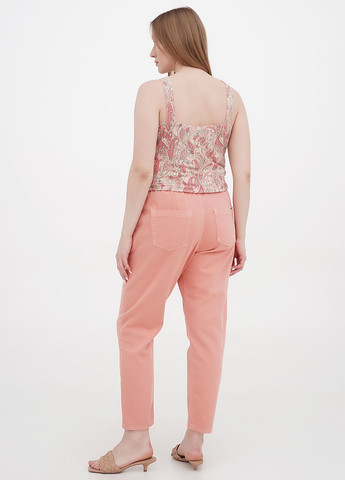 Джинси Orsay вкорочені, завужені однотонні рожеві джинсові бавовна