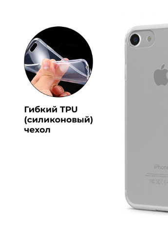 Чехол силиконовый Apple Iphone 7 Леон Акула Бравл Старс (Leon Shark Brawl Stars) (17361-1016) MobiPrint (219284021)