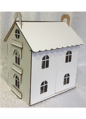 Трехэтажный кукольный домик для игрушек ручной работы из дерева с массандрой для ребенка с мебелью 49х21х50 см (473129-Prob) Unbranded (253918803)