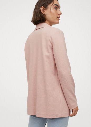 Жакет H&M однотонний світло-рожевий кежуал бавовна