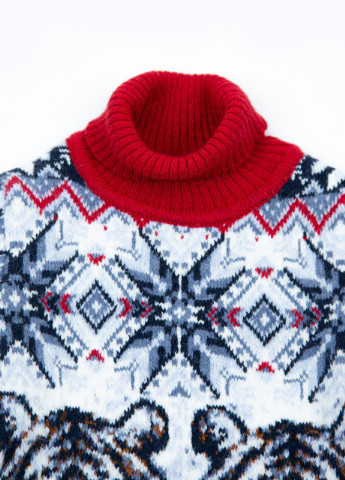 Червоний зимовий светр для дівчинки червоний теплий принт з тиграми Pulltonic Прямая