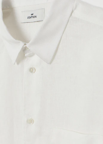 Молочная кэжуал рубашка однотонная H&M