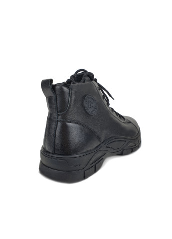 Черные зимние классические ботинки мужские повседневные из натуральной кожи с мехом Cosottinni