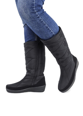 Жіночі чоботи дутики зимові на хутрі чорні 1477576944 Progres абстрактні чорні кежуали
