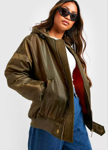 Оливкова (хакі) демісезонна куртка Boohoo