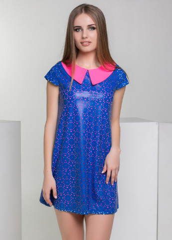 Синее кэжуал платье Azuri с геометрическим узором
