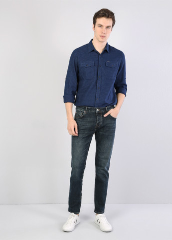 Темно-синие демисезонные прямые джинсы Colin's