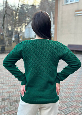 Темно-зелений демісезонний пуловер пуловер No Brand