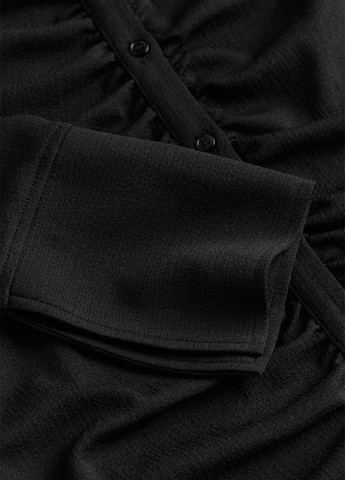 Черное кэжуал платье силуэтная, рубашка H&M однотонное