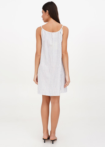 Белое кэжуал платье а-силуэт J.Crew в полоску