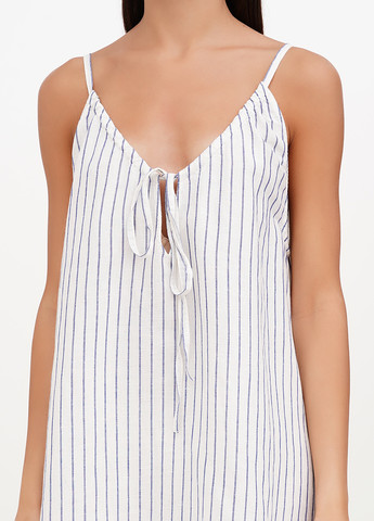 Белое кэжуал платье а-силуэт J.Crew в полоску