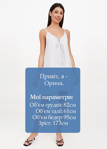 Белое кэжуал платье а-силуэт J.Crew в полоску