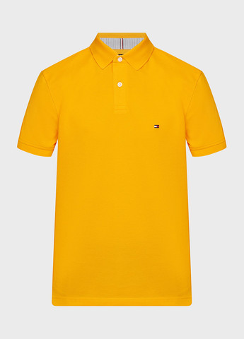 Желтая футболка-поло для мужчин Tommy Hilfiger однотонная