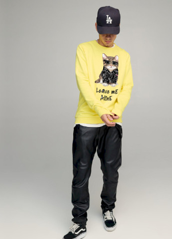 Желтый свитшот мужской basic /no flis/ YAPPI (252386701)