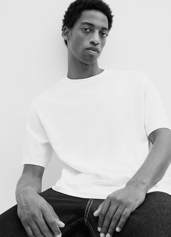 Белая футболка оверсайз H&M