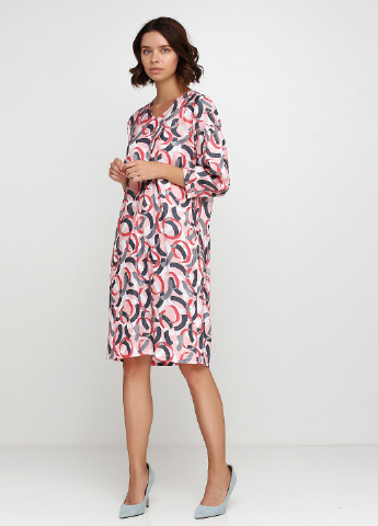 Розовое кэжуал платье BRANDTEX COPENHAGEN с абстрактным узором