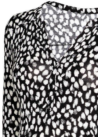 Лонгслів,чорний в білі візерунки, H&M (256798000)