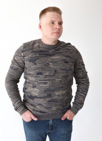 Коричневый зимний свитер мужской коричневый тонкий большой размер JEANSclub Прямой
