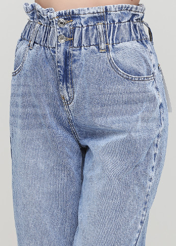 Светло-голубые демисезонные укороченные джинсы Miss BonBon