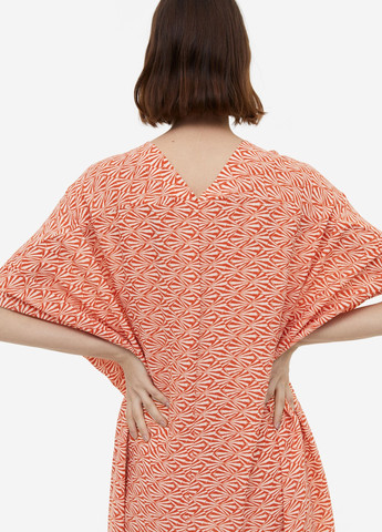Помаранчева пляжна сукня оверсайз H&M з геометричним візерунком