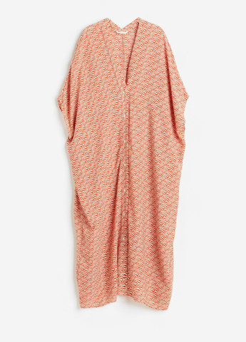 Оранжевое пляжное платье оверсайз H&M с геометрическим узором