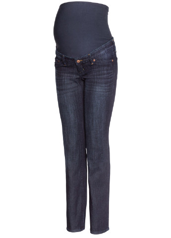 Джинси для вагітних H&M однотонні темно-сині джинсові