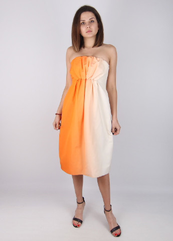 Оранжевое вечернее платье Cos с абстрактным узором