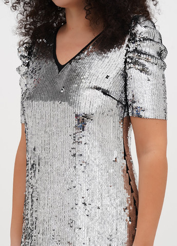 Срібна вечірня сукня футляр Michael Kors однотонна