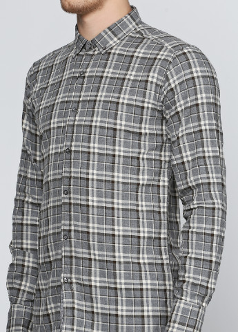 Серебристая кэжуал рубашка в клетку Antony Morato с длинным рукавом