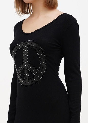 Чорна вечірня, кежуал сукня силуетна, з відкритою спиною Sassofono однотонна