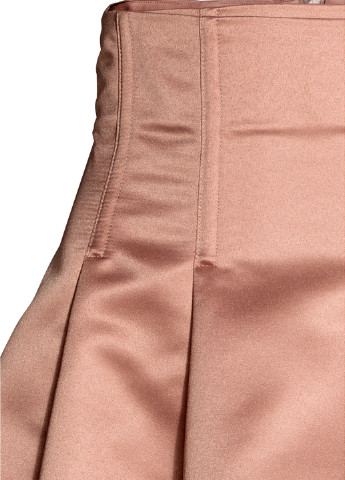 Розовая кэжуал однотонная юбка H&M клешированная-солнце