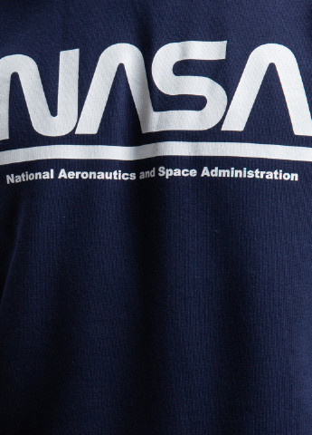 Чорний світшот із логотипом Nasa - крій однотонний темно-синій кежуал - (251176486)