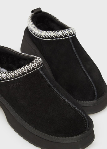 Черные сабо PRPY на среднем каблуке с вышивкой, с логотипом