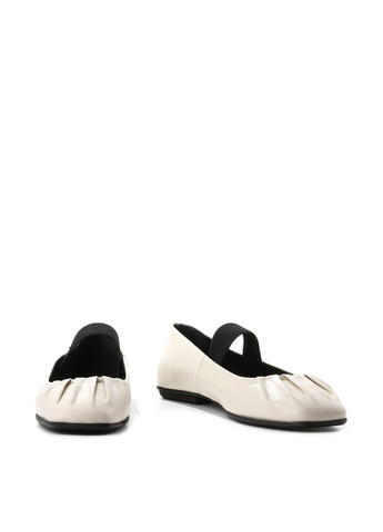 Женские балетки Le'BERDES | молочные однотонные без декора натуральная кожа (294097538)