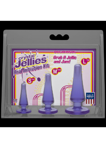 Набор анальных пробок Crystal Jellies Anal - Purple Doc Johnson (252146433)