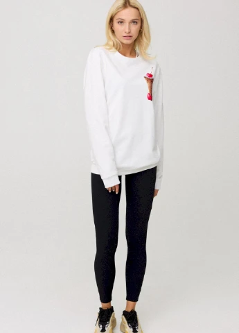 Білий свитшот женский oversize /no flis/ YAPPI (254658836)